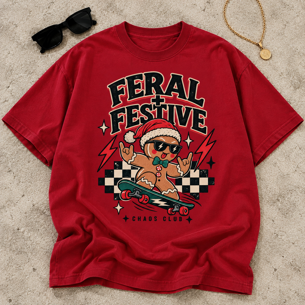ADULT Feral & Festive Tee - PREORDER