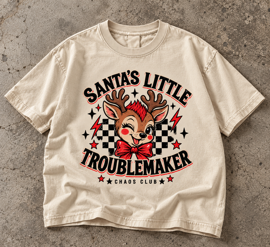 Santa’s Little Troublemaker Tee - PREORDER